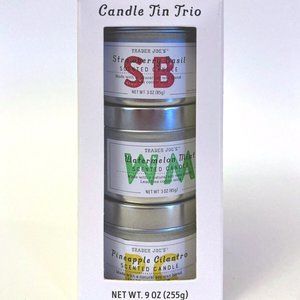 Trader Joes Scented Candle Trio NIB Strawberry, Watermelon, Pineapple Ltd Editio